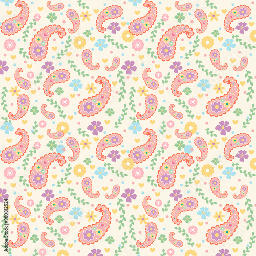 seamless vector paisley pattern with trend patelcolors for bed linen .textiles, fabrics, greeting cards and scrapbooking,shawl