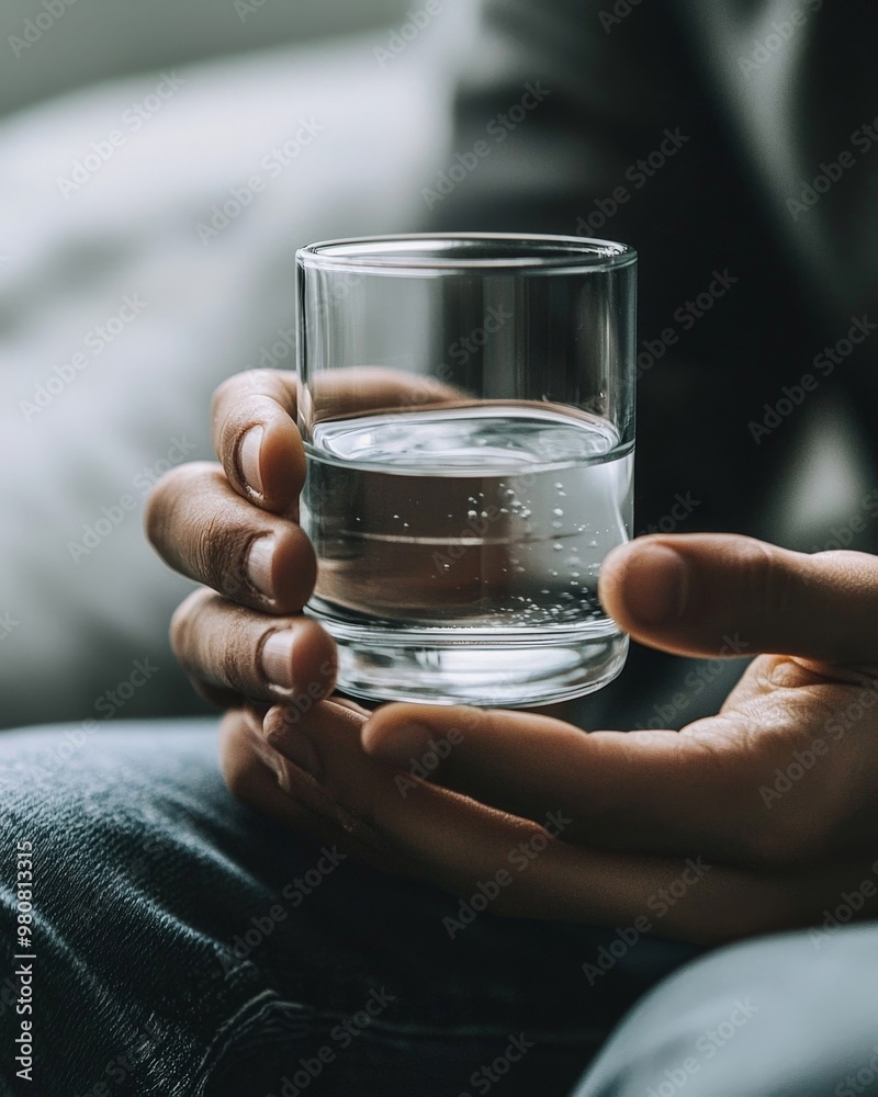 A person taking prescribed medication with a glass of water, part of a comprehensive depression treatment plan.