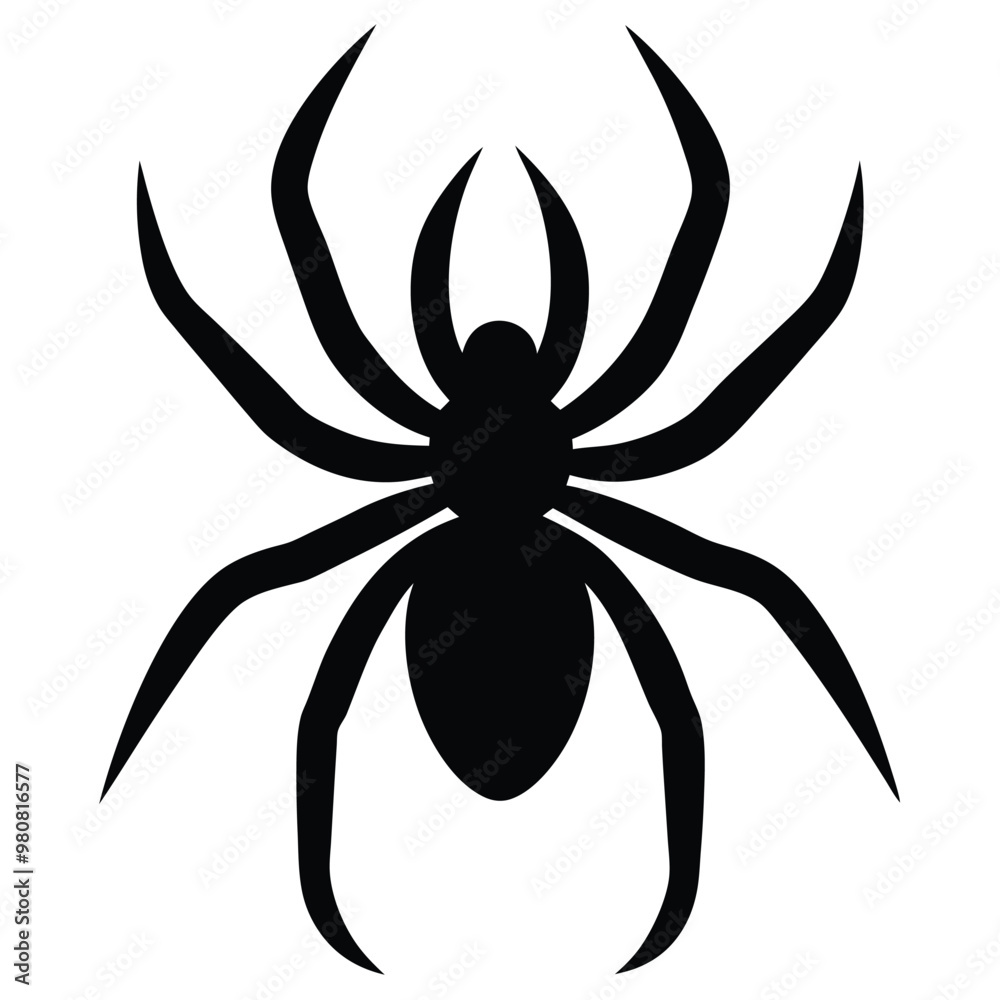 Ada black spider with a white background that says' spider' on itobe Illustrator Artwork Ada black spider with a white background that says' spider' on itobe Illustrator Artwork