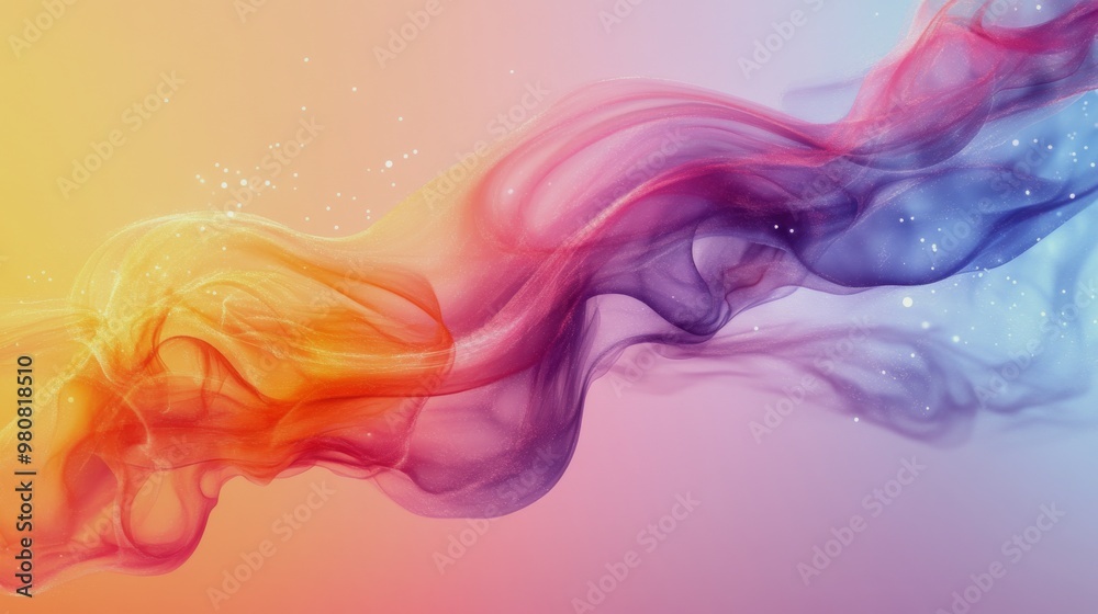 Colorful wisps of abstract smoke blend harmoniously in a gentle gradient during sunset hours Colorful wisps of abstract smoke blend harmoniously in a gentle gradient during sunset hours