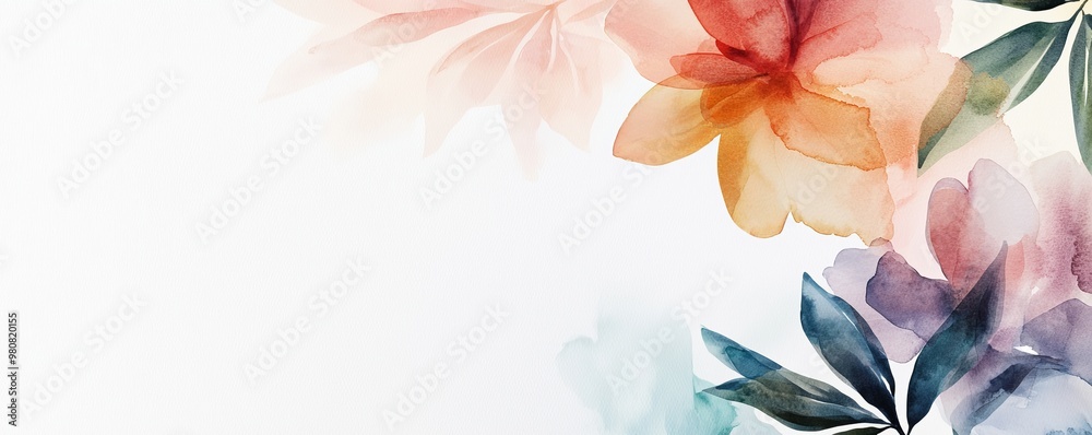 Obraz premium Abstract Floral Watercolor, Soft, abstract watercolor interpretations of various flowers