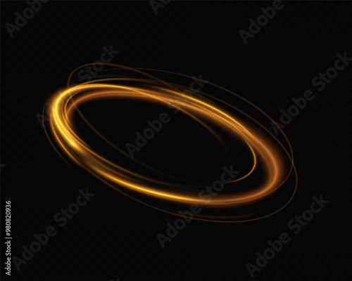 Adobe IllusShiny vortex rings shimmer on a transparent background. Sparkling circles with light effect. Light circle swirl neon lighting effect, spiral light lines.trator Artwork