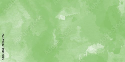 Set of abstract green watercolor water splash on a white background.green watercolor isolate paint banner with grungy texture background,White and green watercolor grunge texture background. 