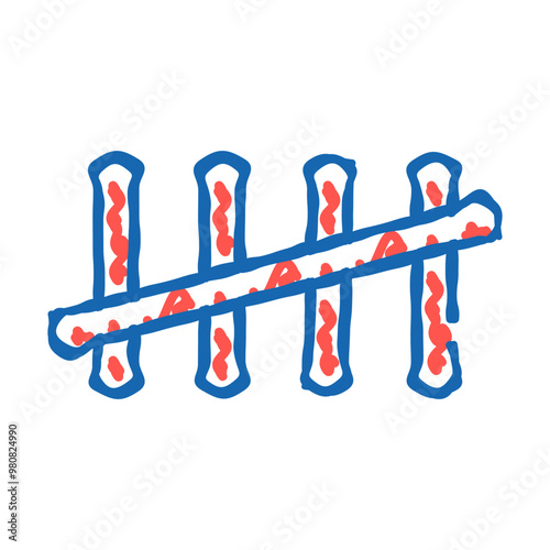 notches prisoner doodle icon sketch vector. notches prisoner sign. isolated symbol illustration