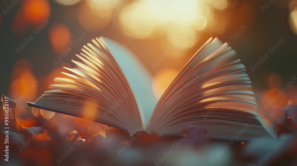 close up of an open book