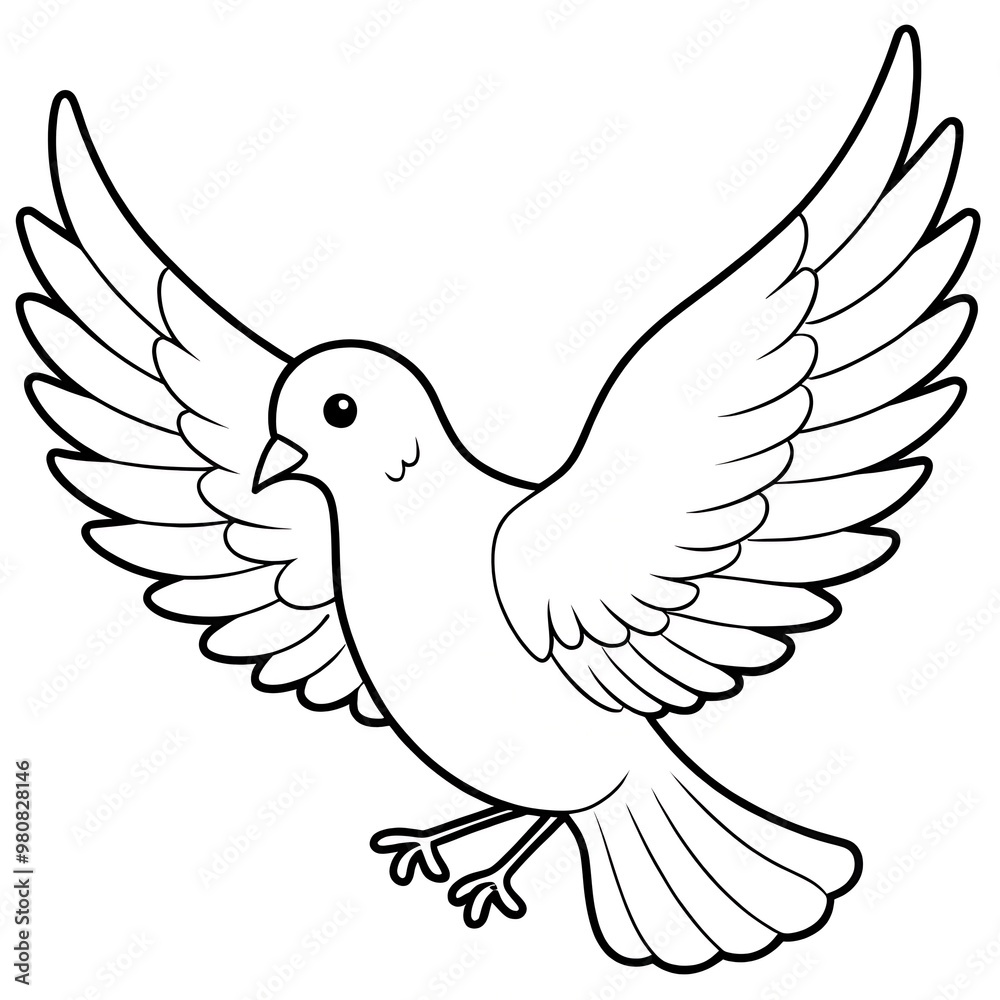Obraz premium Coloring page with pigeon