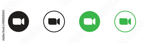 video camera icon for streaming , facetime icons video call symbol