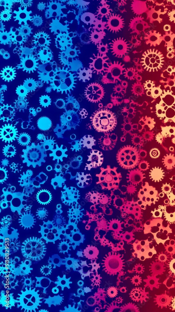 An abstract pattern of gears and cogs symbolizing AI machinery smartphone wallpaper