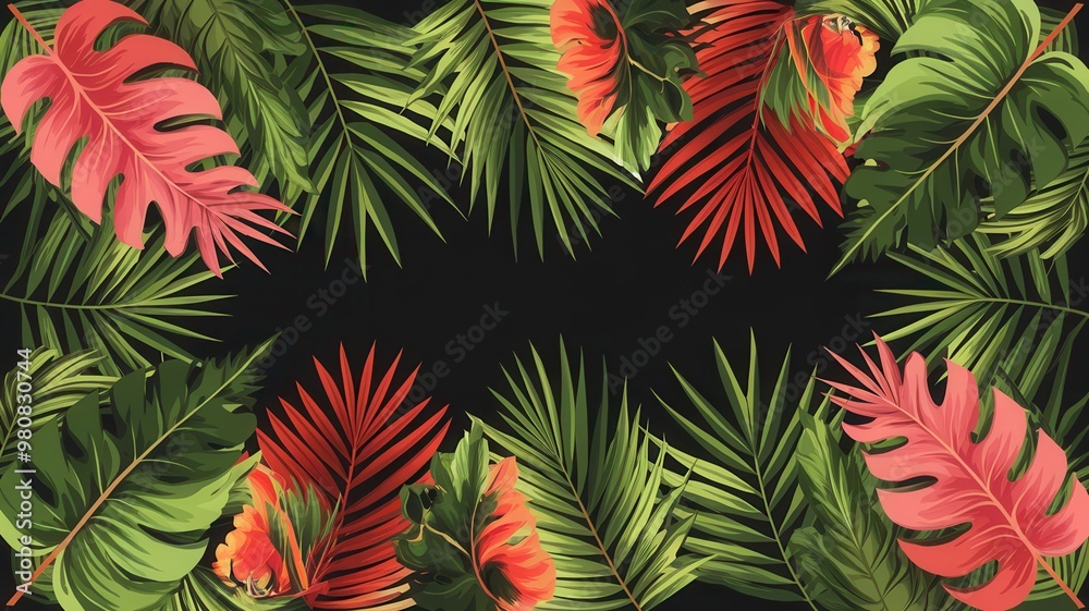 Tropical leaves background Tropical leaves background