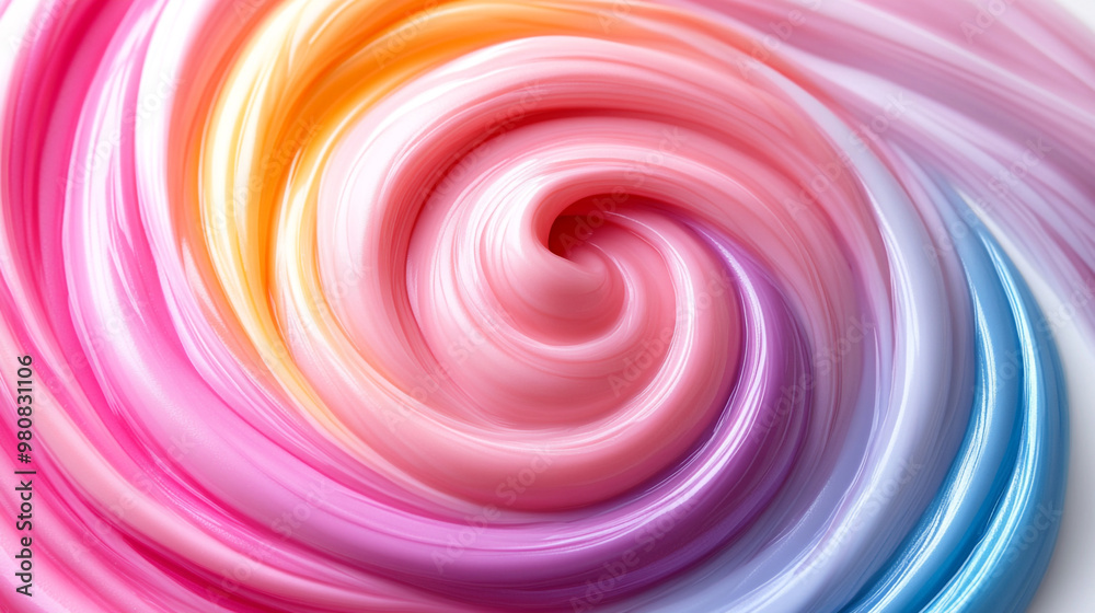 Obraz premium A vibrant swirl of soft pastel colors, creating a dreamy and abstract visual effect for artistic and design projects.