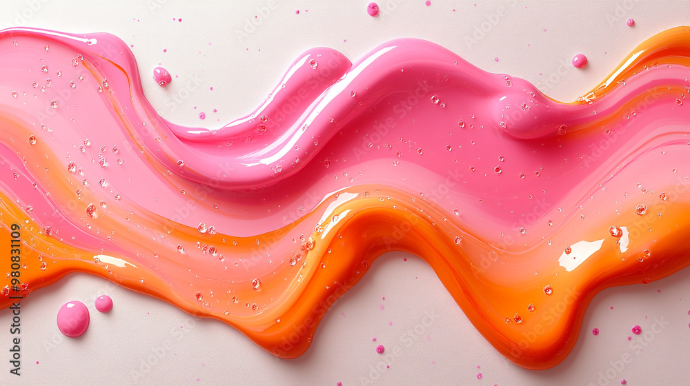 A vibrant swirl of pink and orange paint on a white surface, showcasing the beauty of color blending in artistic expression. A vibrant swirl of pink and orange paint on a white surface, showcasing the beauty of color blending in artistic expression.