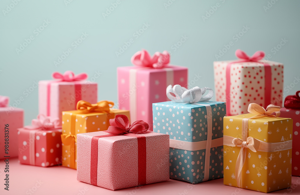 Obraz premium Gift box collection. Generative AI