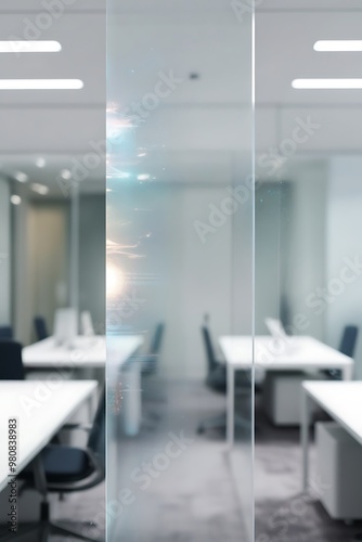 Abstract blurred office interior room. blurry working space with defocused effect