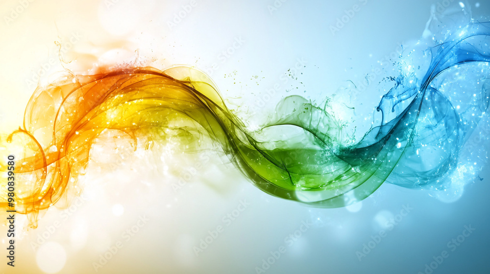 Obraz premium Colorful abstract waves of smoke blend seamlessly, creating a vibrant and dynamic visual for modern designs and creative projects.