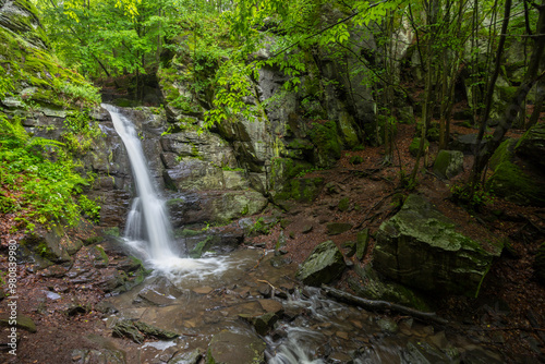 Starohutiansky waterfall near Nova Bana and Zarnovica, Pohronsky Inovec mountains, Slovakia