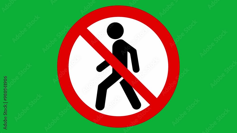 No go area sign on green screen No go area sign on green screen