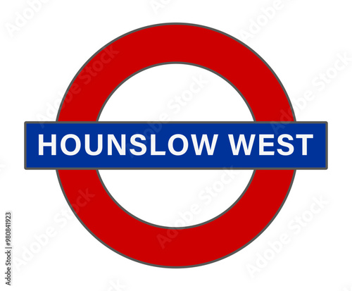 HOUNSLOW WEST, Underground, Metro, Sign, Vector-Drawing photo