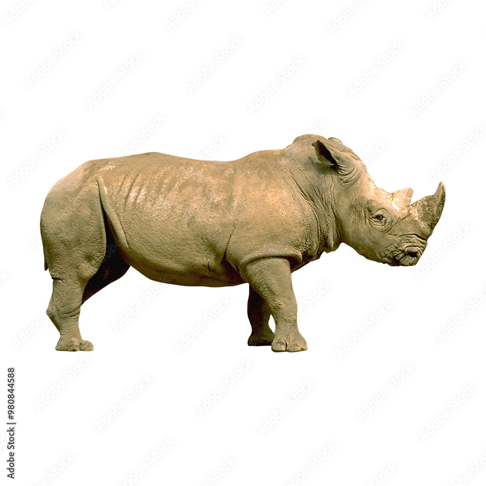 Isolated rhinoceros on white background. Isolated rhinoceros on white background.