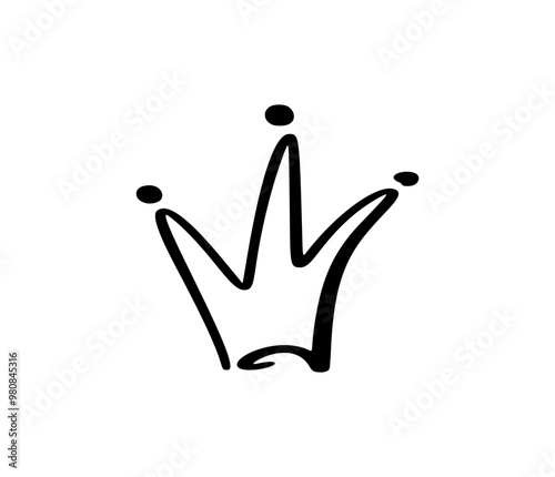 Hand drawn crown icon. Simple Vector Illustration for Design Projects