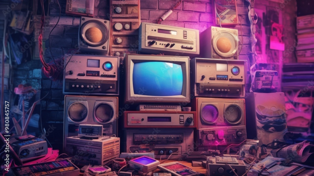 Fototapeta premium Retro Tech Collection