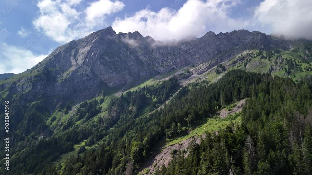 Landscape of Klontalersee, Canton of Glarus, Aerial view Landscape of Klontalersee, Canton of Glarus, Aerial view