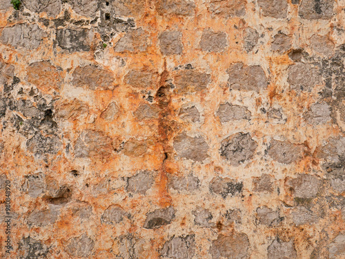 Background of old vintage brick wall. High quality photo for digital use.