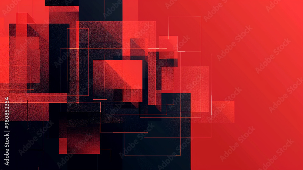 Abstract geometric shapes in vibrant red and black tones showcase modern art design Abstract geometric shapes in vibrant red and black tones showcase modern art design
