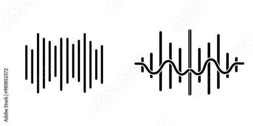 Isolated modern sound wave icon illustration drawn by hand