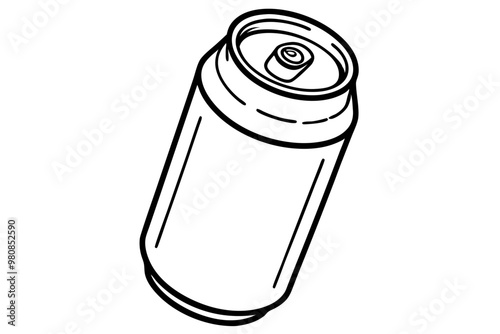 Drink can line art mockup. Hand-drawn Aluminum can. Vector illustration