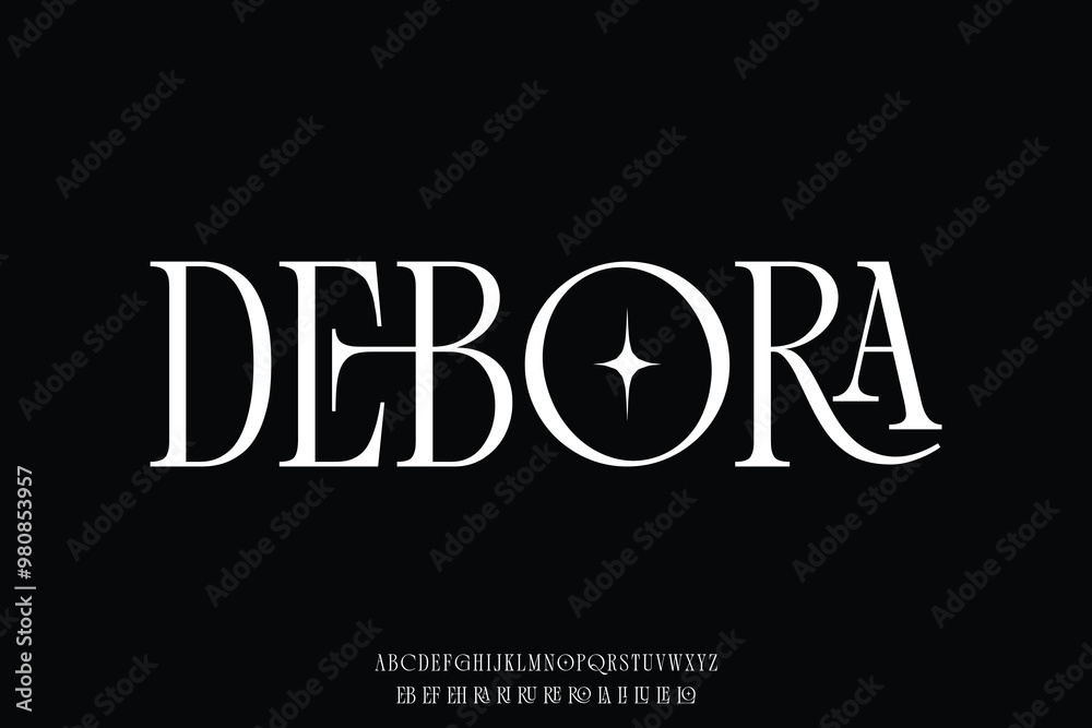 Naklejka premium Elegant decorative serif ligature alphabet display font vector illustration