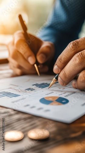 Obraz na płótnie A financial advisor explaining loan conditions to a business owner, using charts and visual aids w salonie