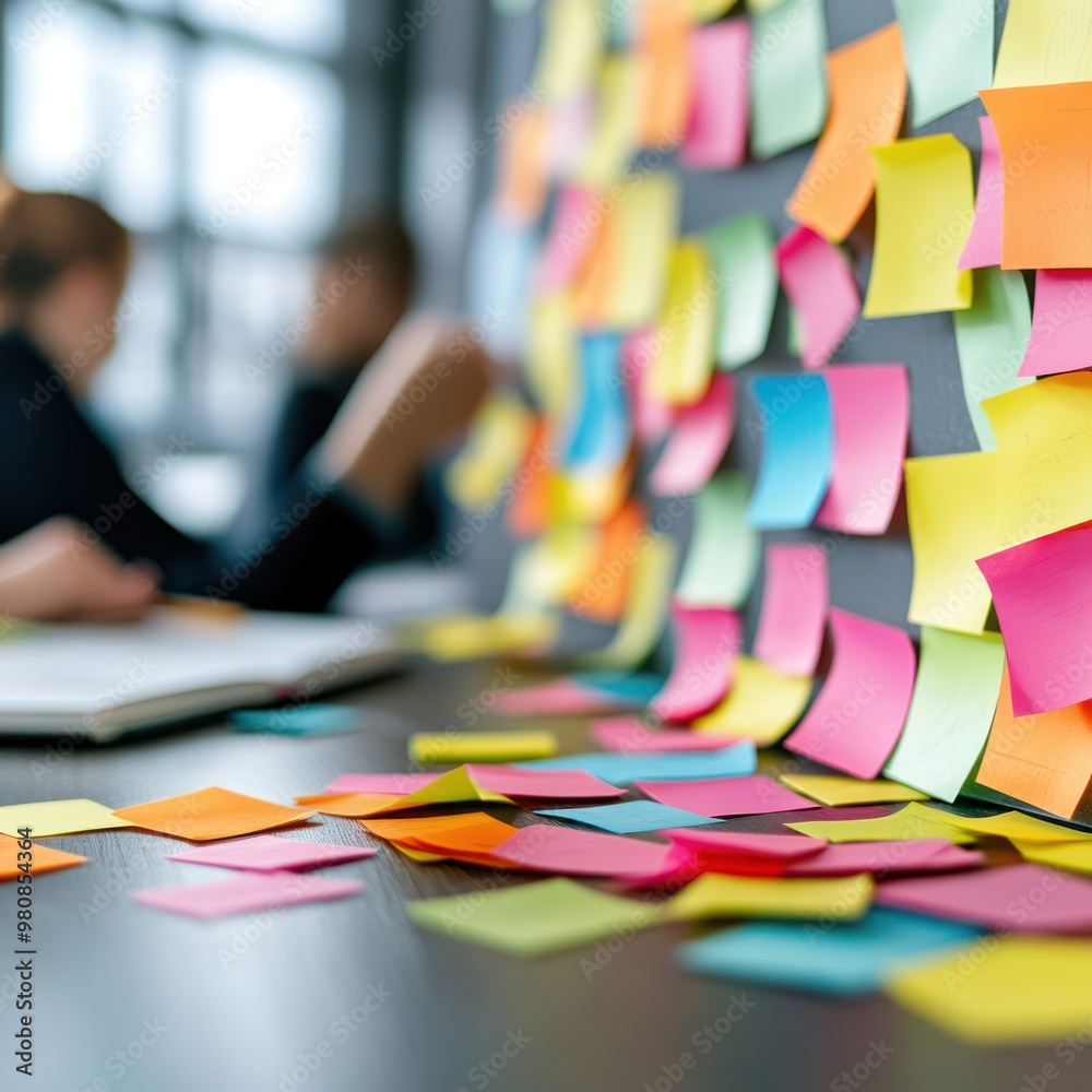 A team brainstorming creative solutions for funding after a loan denial, with sticky notes covering a wall A team brainstorming creative solutions for funding after a loan denial, with sticky notes covering a wall