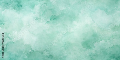 Soft mint green watercolor backdrop with gentle texture and subtle gradient, providing a serene and refreshing foundation for fresh designs and calming compositions.