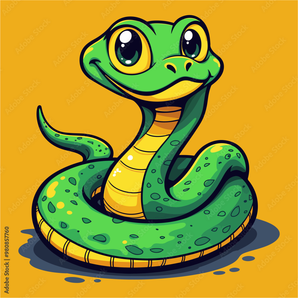 Fototapeta premium Vector & PNG Cute Amazing snake