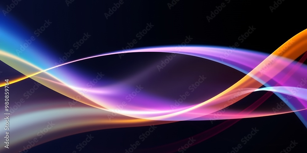 Abstract waves of color on a dark background Abstract waves of color on a dark background