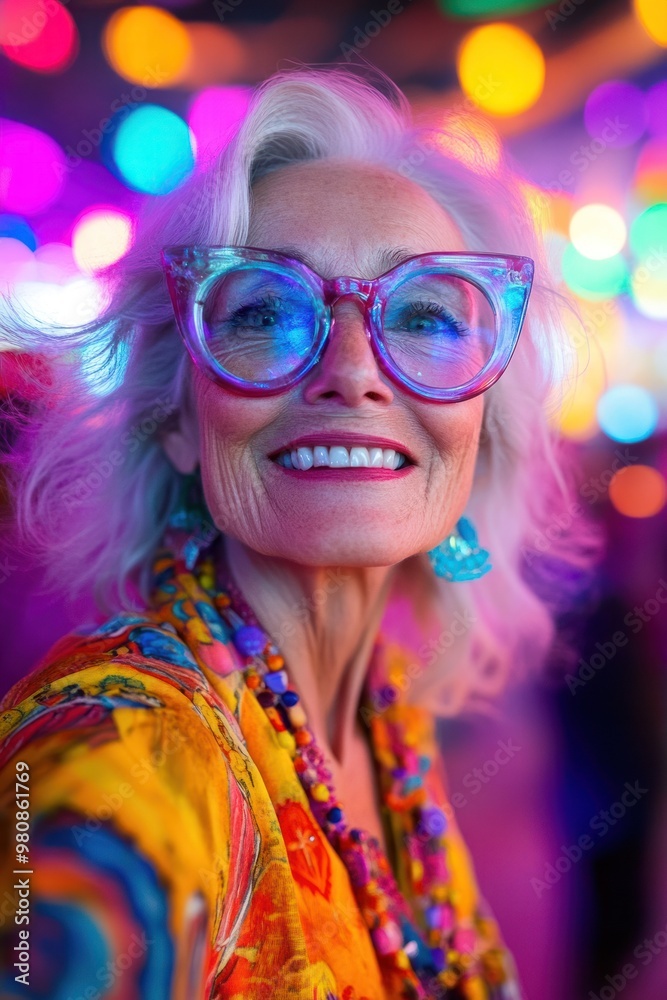 Vibrant party ambiance with colorful lighting. Vibrant party ambiance with colorful lighting.