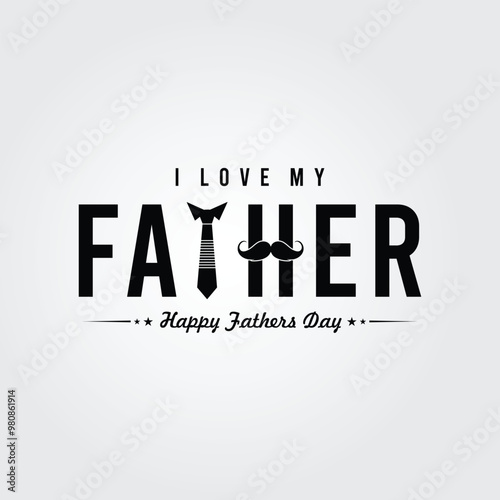 Fathers Day Text Typography Vector Png