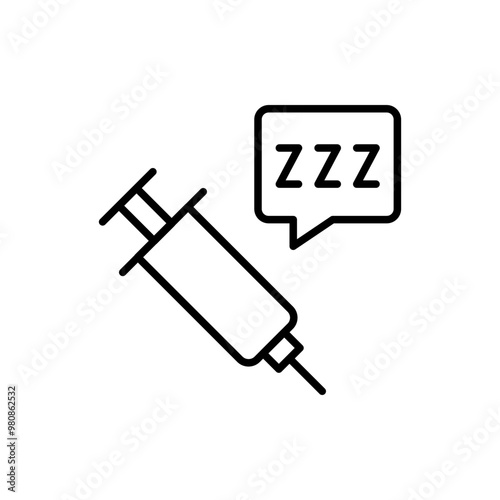 Anesthesia outline icons, minimalist vector illustration ,simple transparent graphic element .Isolated on white background