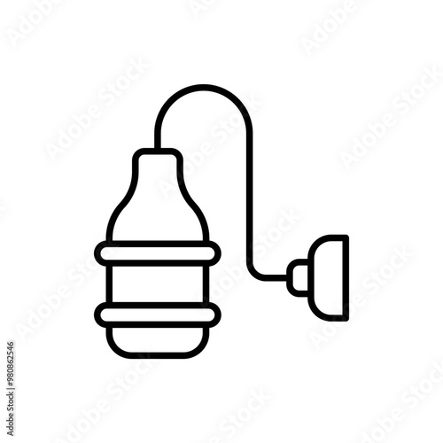 Anesthesia outline icons, minimalist vector illustration ,simple transparent graphic element .Isolated on white background