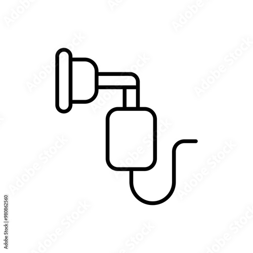 Anesthesia outline icons, minimalist vector illustration ,simple transparent graphic element .Isolated on white background