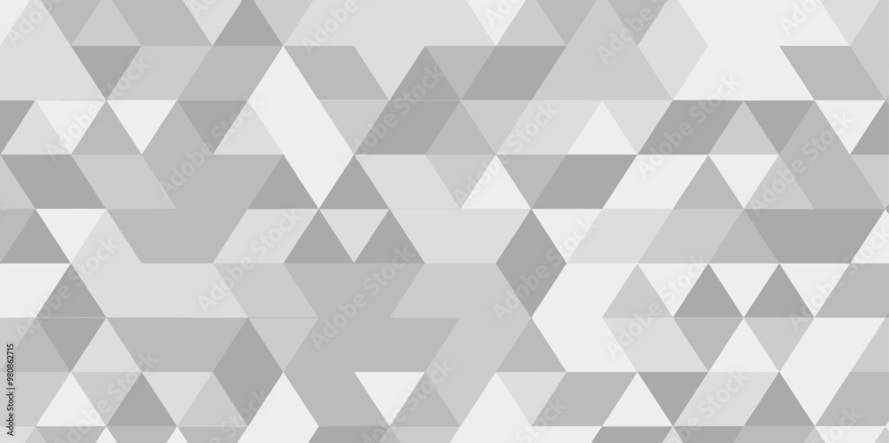 Fototapeta premium Polygonal Mosaic Background. grey and white abstract mosaic seamless pattern. Vector crack background. Endless texture. Gray Geometric Retro tiles pattern Fabric vintage print, vector illustration. 