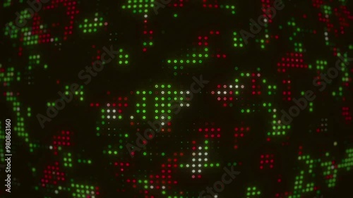 abstract glowing pixels moving high tech digital matrix binary code falling. Futuristic screen with animated digital graphs, charts, computer data and more. Matrix Numbers binary code Looping Digital 