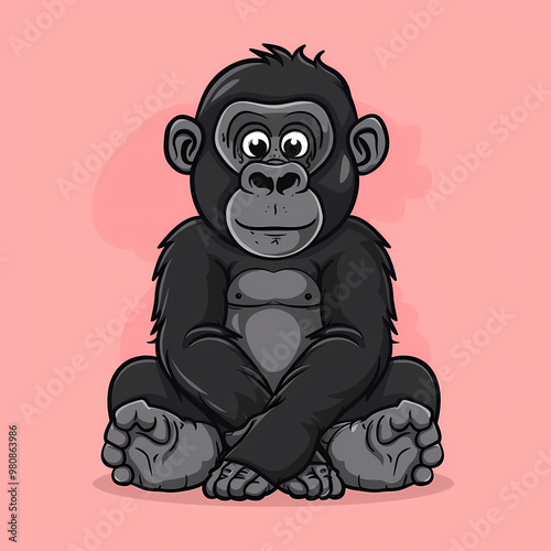 gorilla catoon cute vector image