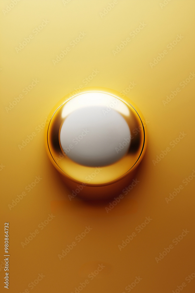 silver design button on gold background silver design button on gold background