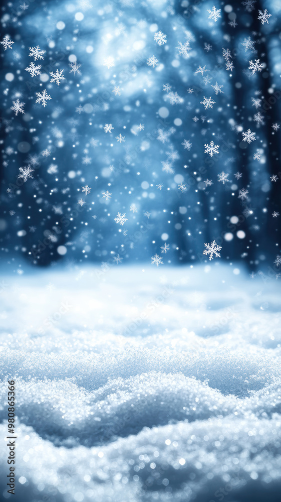 Beautiful winter background with snow and forest Beautiful winter background with snow and forest