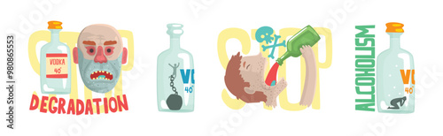 Harmful Habit and Bad Toxic Addiction Object Vector Set