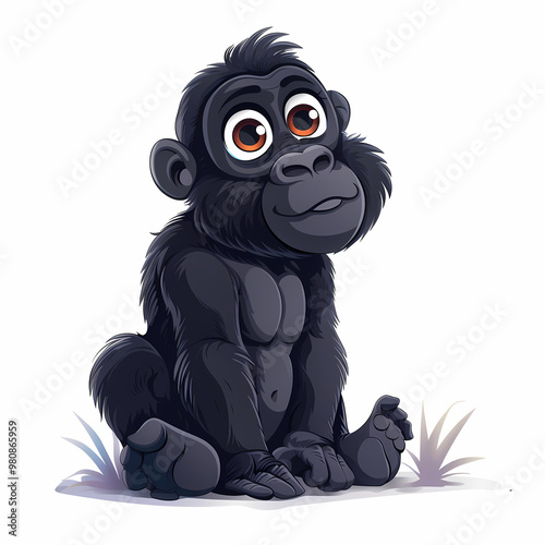 gorilla catoon cute vector image