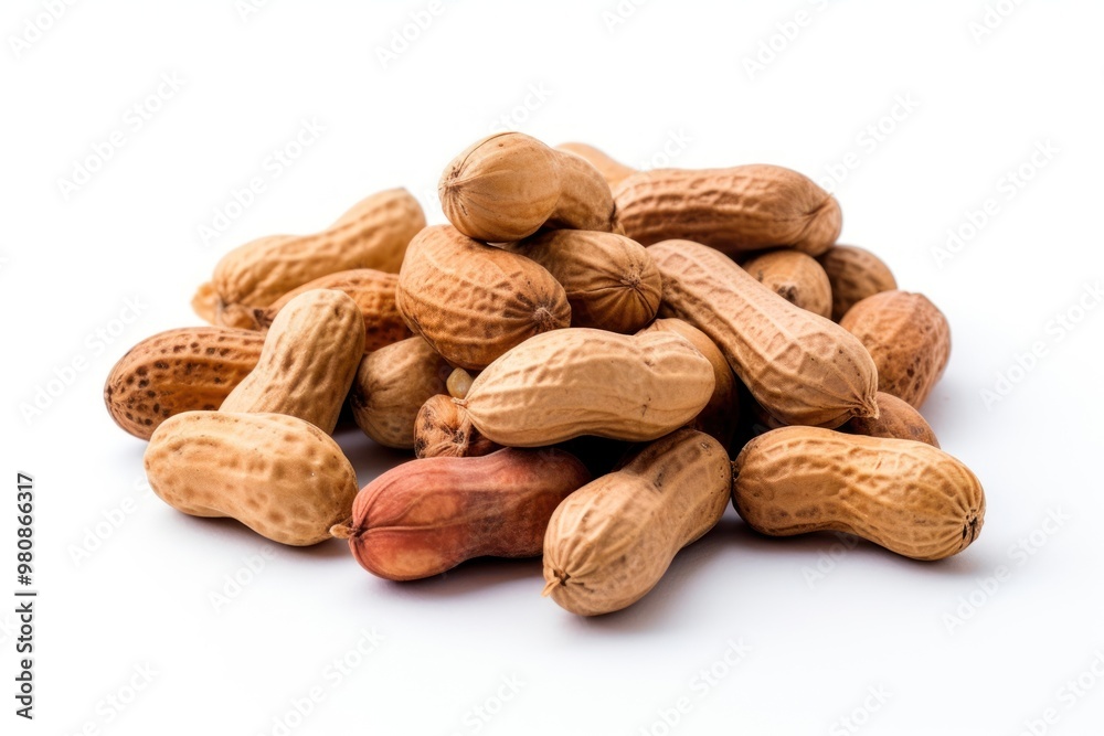 Peanuts plant food white background.