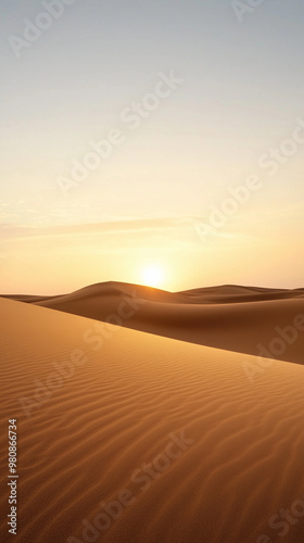 Golden desert dunes at sunset hd phone wallpaper