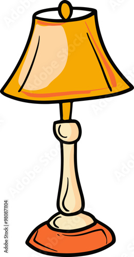 Vector Illustration of a Stylish Table Lamp